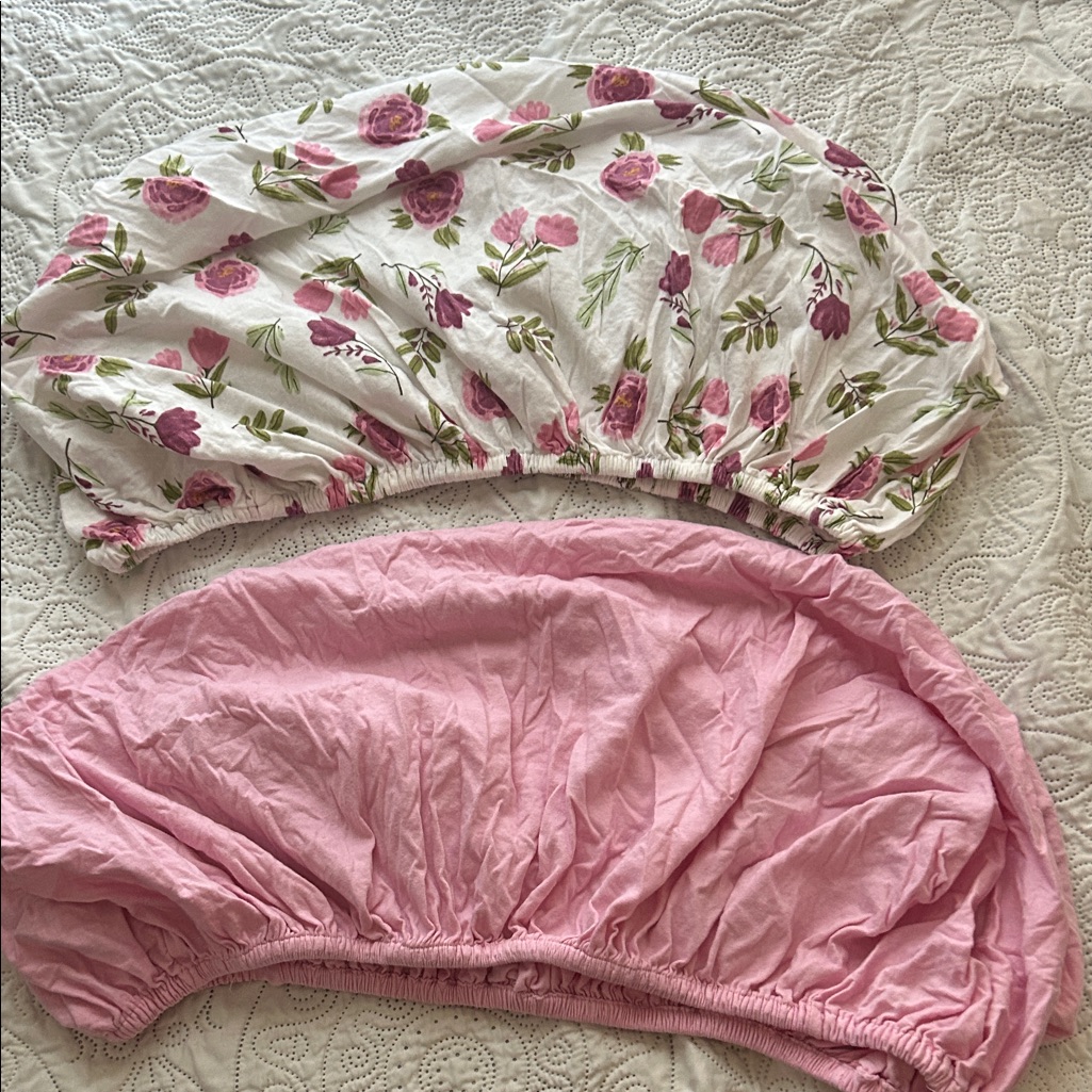 Floral And Pink Bassinet Covers